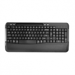 KG-822 Ergonomic QWERTY Membrane Keyboard With Leather Wrist Rest