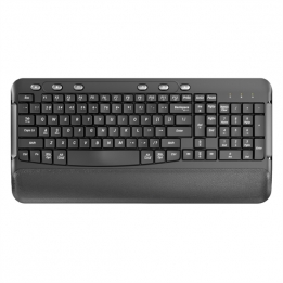 KG-823 Ergonomic QWERTY Membrane Keyboard With Leather Wrist Rest